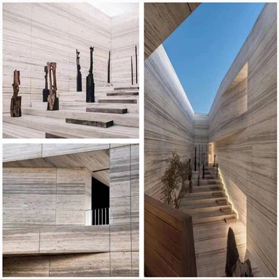 Carreaux de mur extérieur en travertin