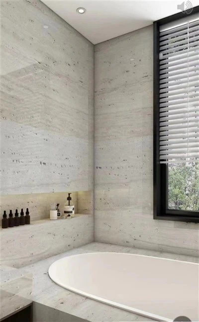 Carreaux de mur en travertin blanc