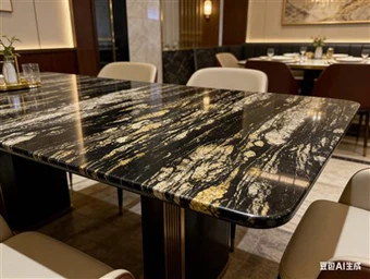 Granit noir avec veines d'or pour un design d'intérieur de luxe